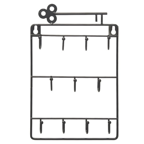 Modern Style Wall Mounted 11 Hangers Hooks Key Holder Coat Hat Storage Rack